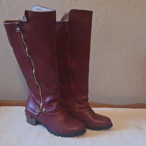 Women's Red Knee-High Boots